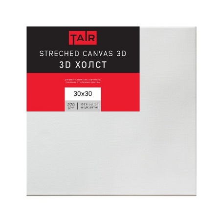Холст 3D на подрамнике, "TAIR", хлопок, акриловый грунт, 270 г/м2, 30 х 30 см - «Таир»
